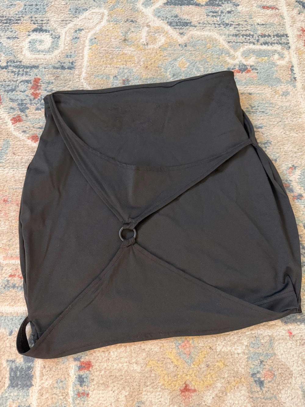 Black Ring-Detail Women’s Mini Skirt